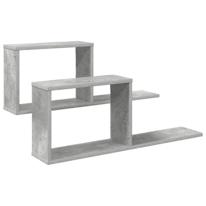 Floating Shelves 2 pcs Concrete Grey 80 x 15 x 30 cm
