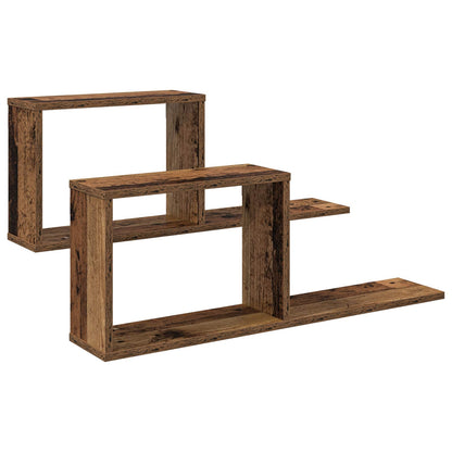 Floating Shelves 2 pcs Old Wood 80 x 15 x 30 cm Engineered Wood