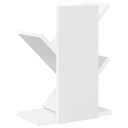 Tree Bookshelf 3-Tier 30 x 18 x 40 cm Engineered Wood White