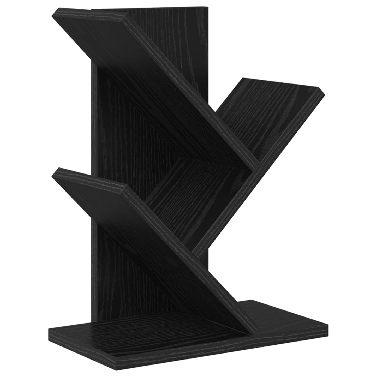 Tree Bookshelf 3-Tier 30 x 18 x 40 cm Engineered Wood Black Oak