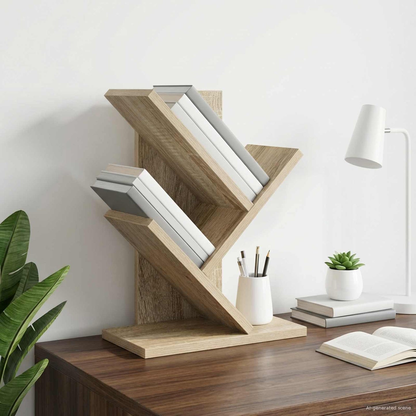 Tree Bookshelf 3-Tier 30 x 18 x 40 cm Engineered Wood