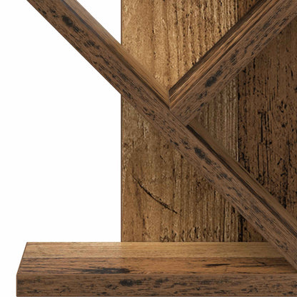 Tree Bookshelf 3-Tier 30 x 18 x 40 cm Engineered Wood Old Wood