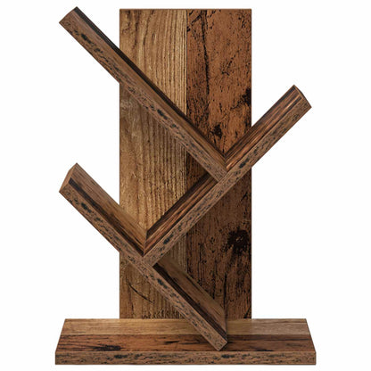 Tree Bookshelf 3-Tier 30 x 18 x 40 cm Engineered Wood Old Wood