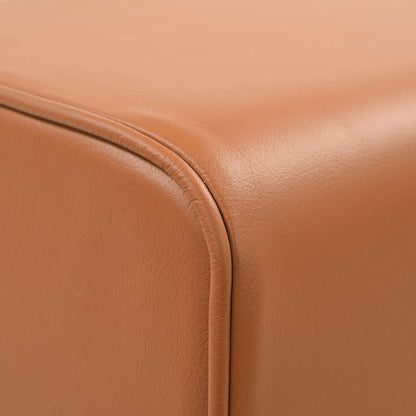 Bench 40 x 30 x 45 cm Real Leather Brown