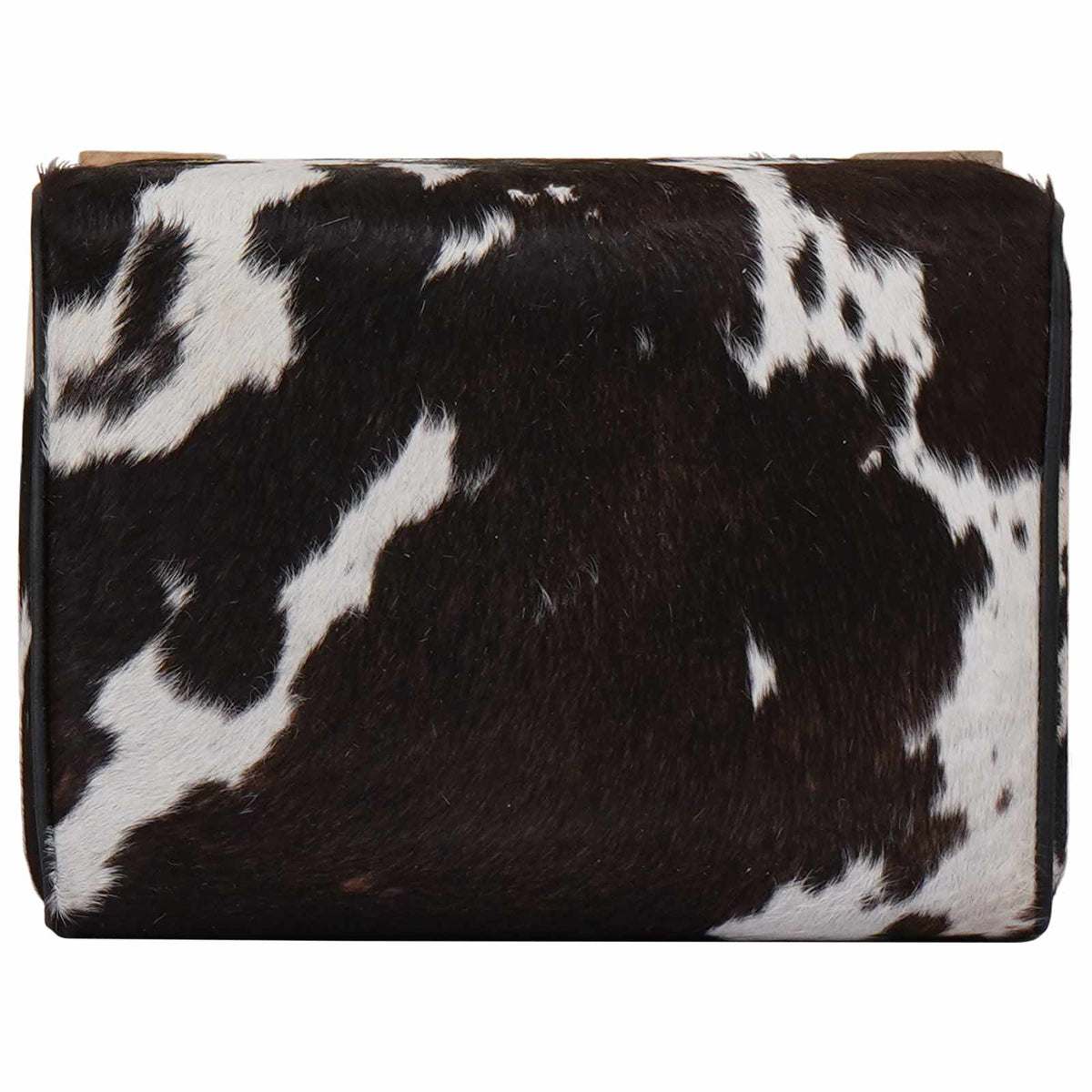 Bench 40 x 30 x 45 cm Real Leather Black and White