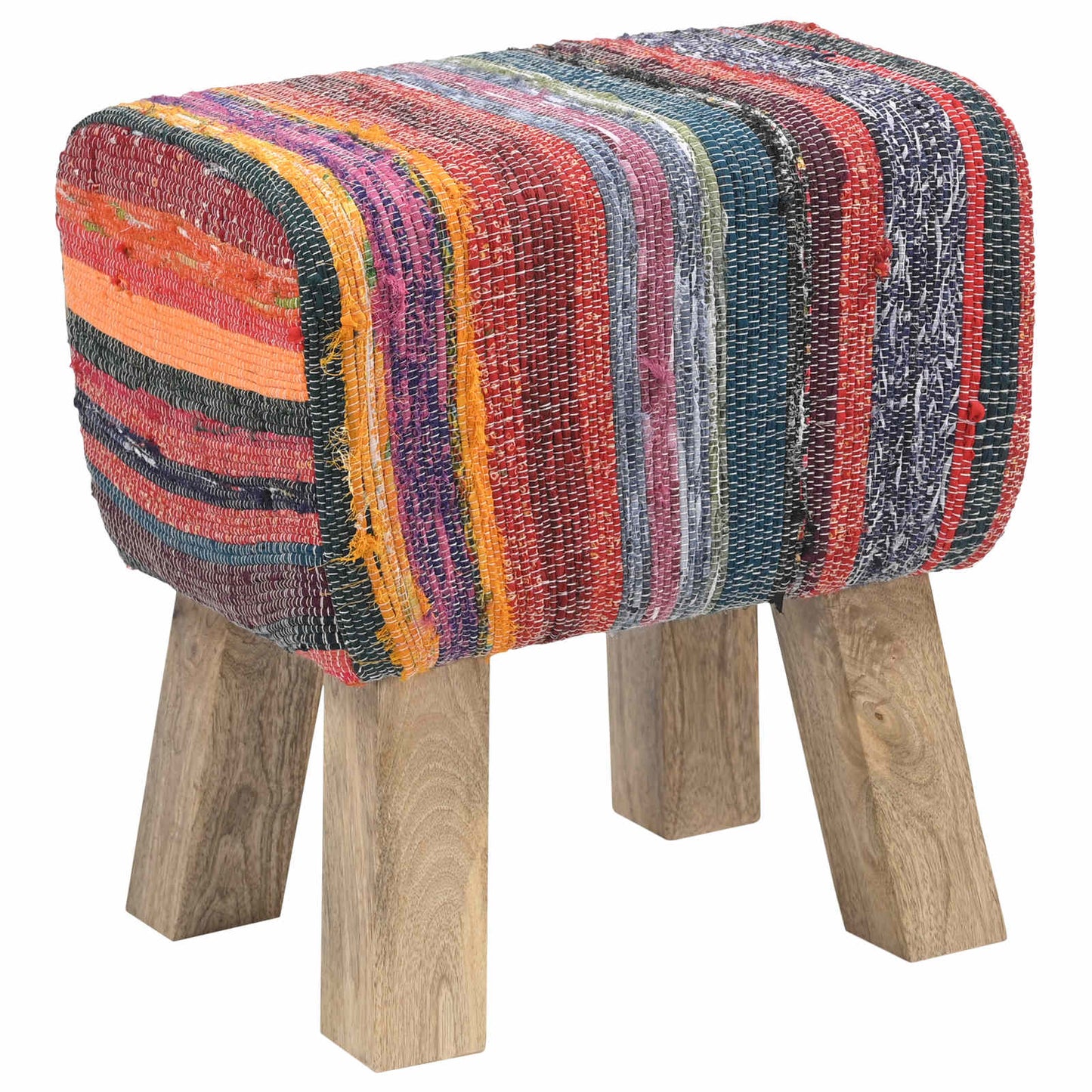Bench 40 x 30 x 45 cm Real Leather Multicolour