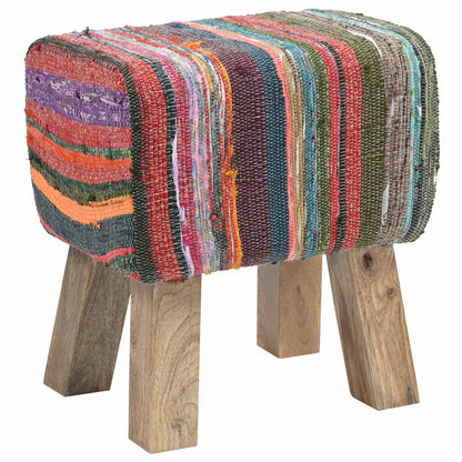 Bench 40 x 30 x 45 cm Real Leather Multicolour