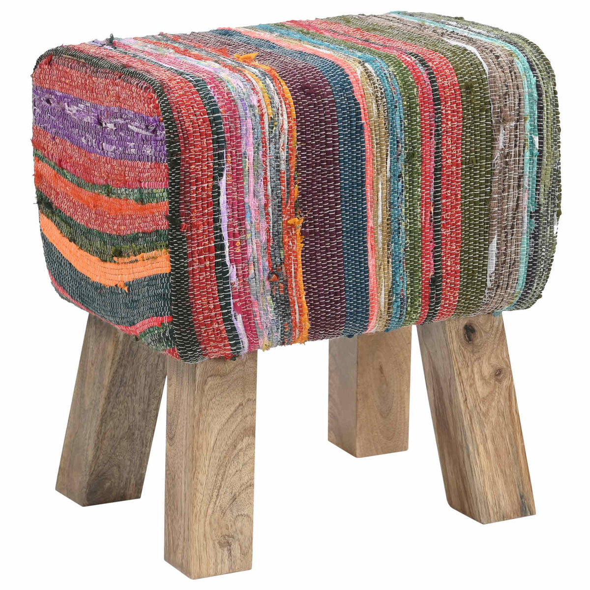 Bench 40 x 30 x 45 cm Real Leather Multicolour