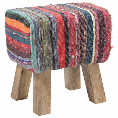 Bench 40 x 30 x 45 cm Real Leather Multicolour