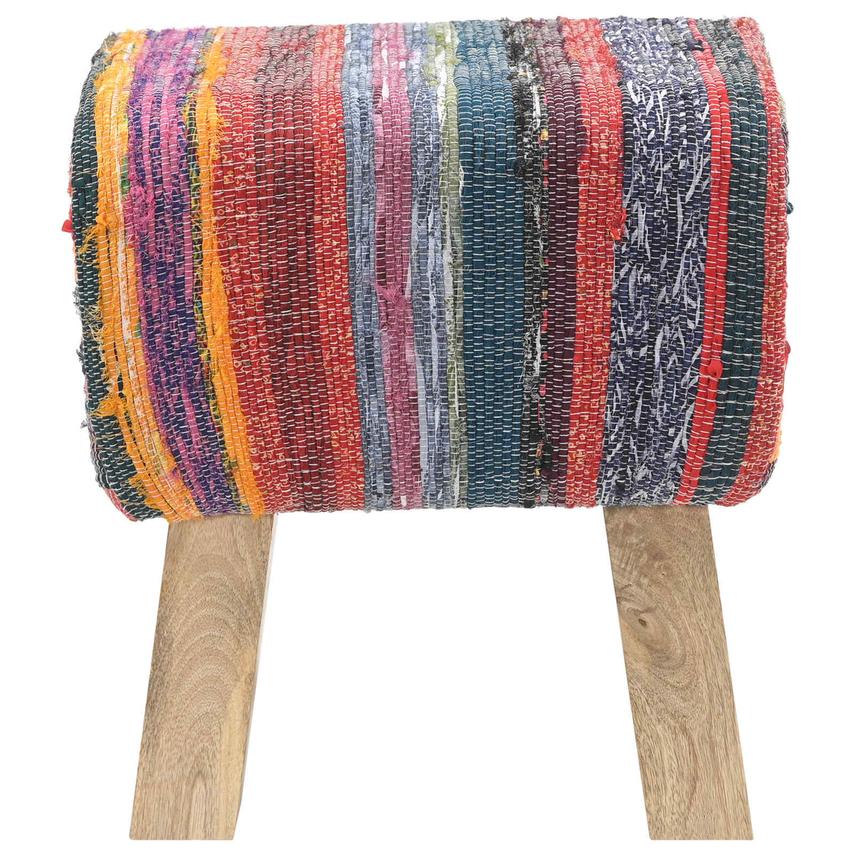 Bench 40 x 30 x 45 cm Real Leather Multicolour
