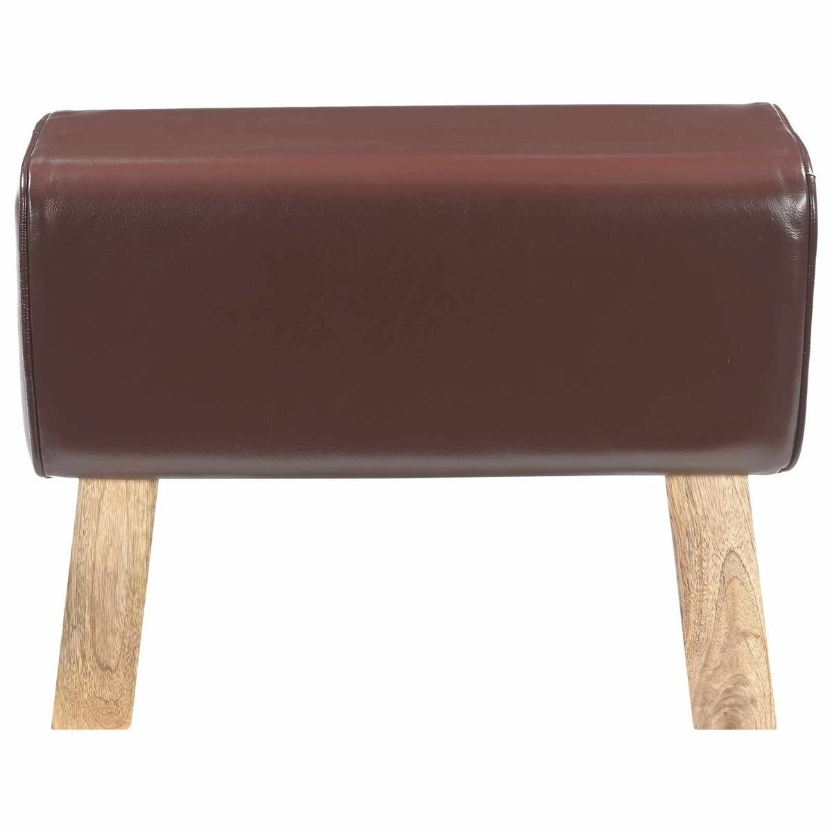 Bench 60 x 30 x 45 cm Real Leather Dark Brown