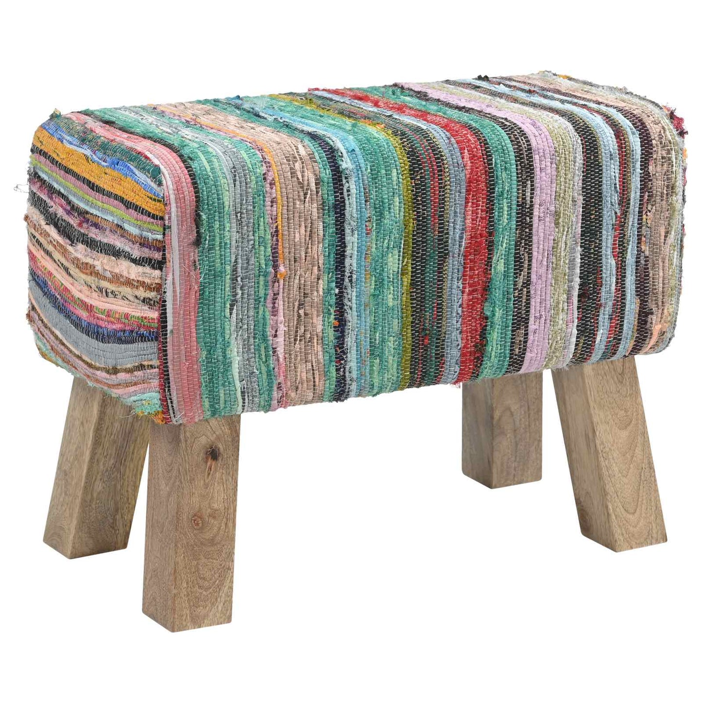 Bench 60 x 30 x 45 cm Real Leather Multicolour