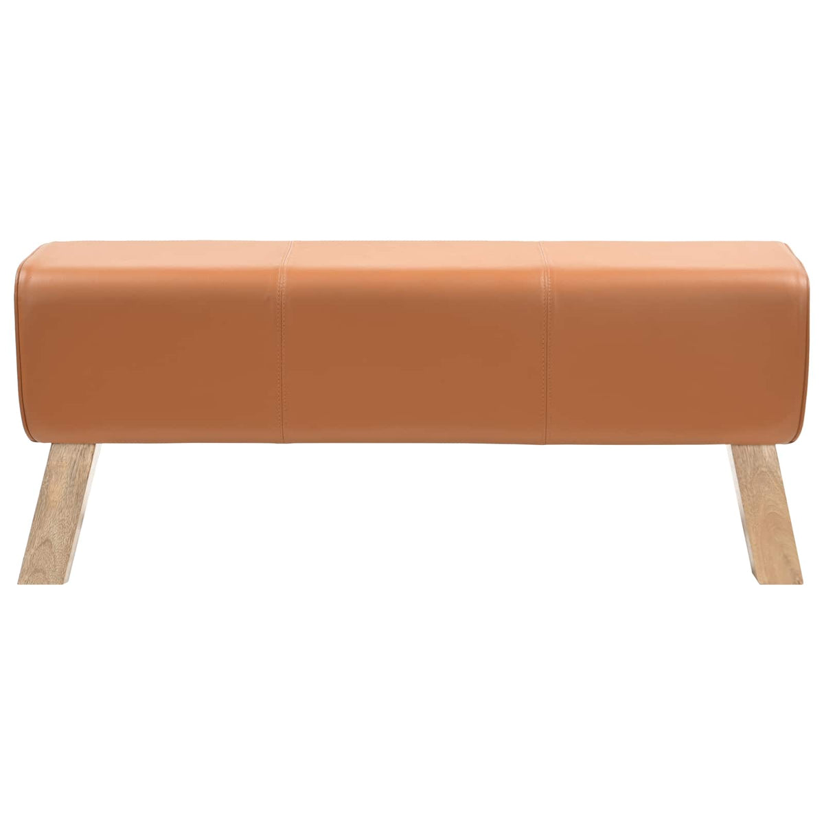 Bench 110 x 30 x 45 cm Real Leather Brown