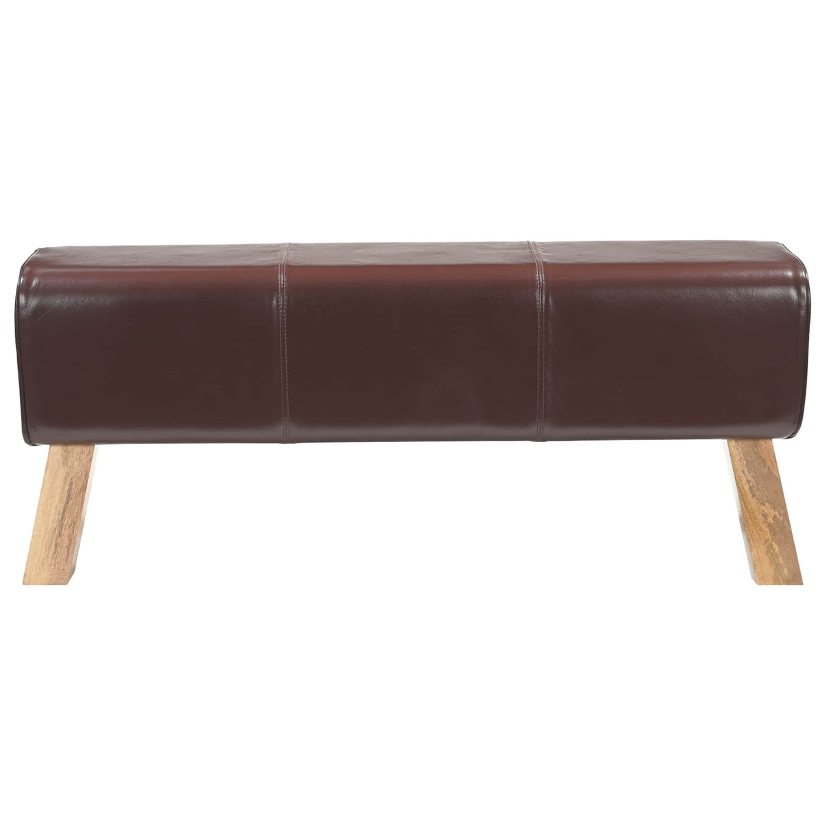 Bench 110 x 30 x 45 cm Real Leather Dark Brown