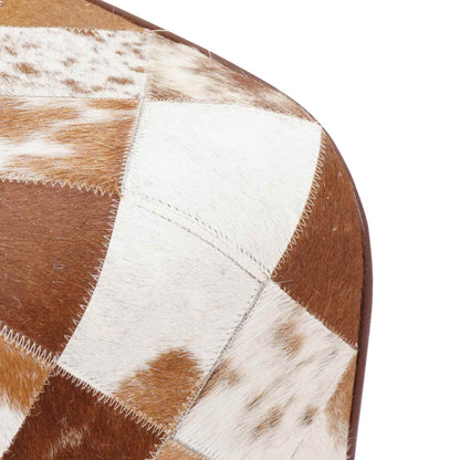Bench 110 x 30 x 45 cm Real Leather Brown Patchwork
