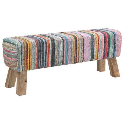 Bench 110 x 30 x 45 cm Real Leather Multicolour