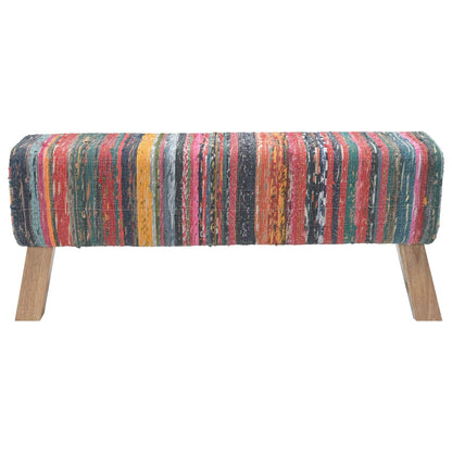 Bench 110 x 30 x 45 cm Real Leather Multicolour