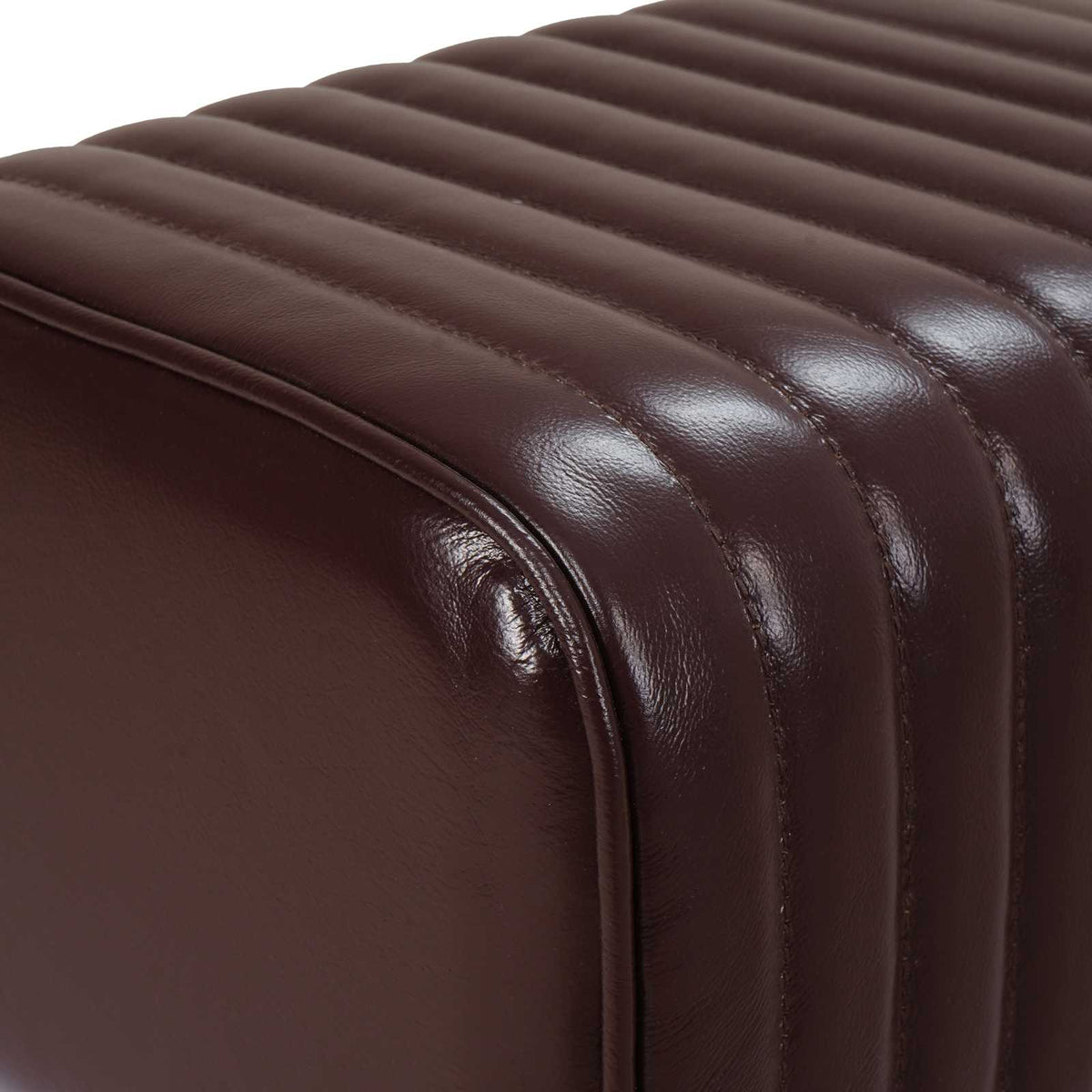 Bench 110 x 30 x 45 cm Real Leather Dark Brown