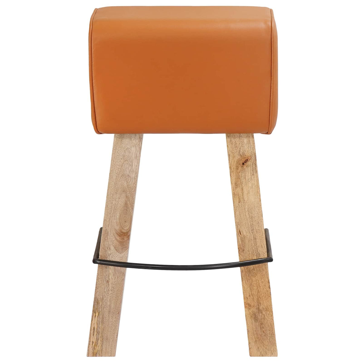 Bar Stool 2 pcs Brown 44 x 33 x 74 cm Real Leather