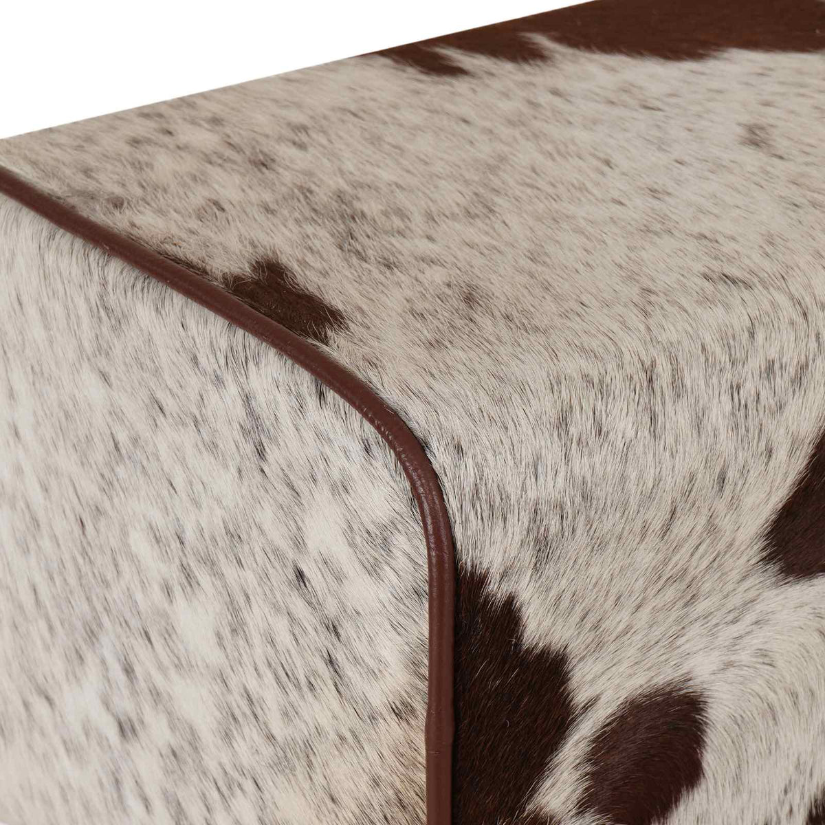 Bar Stool 2 pcs Brown and White 44 x 33 x 74 cm Real Leather
