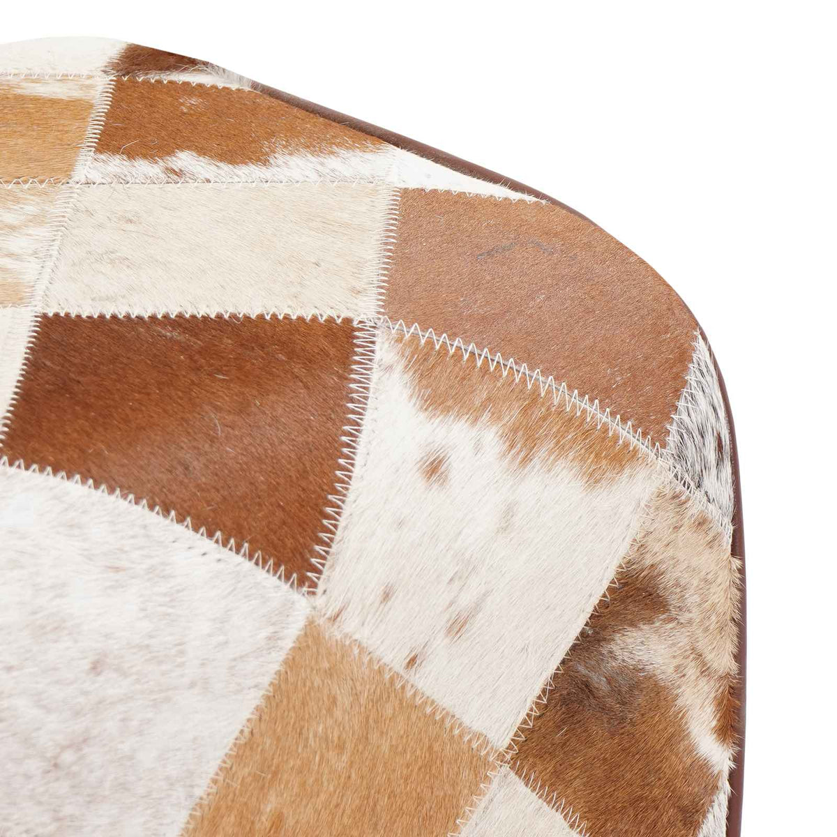 Bar Stool 2 pcs Brown Patchwork 44 x 33 x 74 cm Real Leather