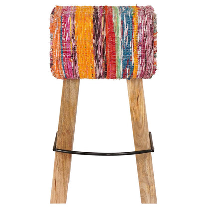 Bar Stool 2 pcs Multicolour 44 x 33 x 74 cm Real Leather