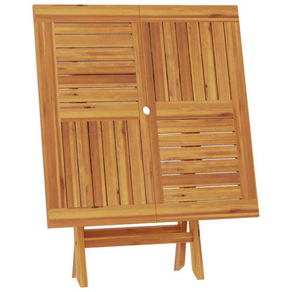 Folding Garden Table Natural 90 x 90 x 75 cm Solid Teak Wood