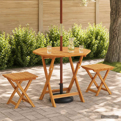Folding Garden Table Natural 90 x 90 x 75 cm Solid Teak Wood