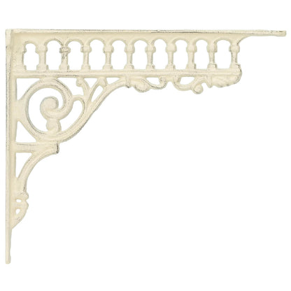 Wall Shelf Brackets 12 pcs Antique White 27.5 x 23 x 4 cm Steel