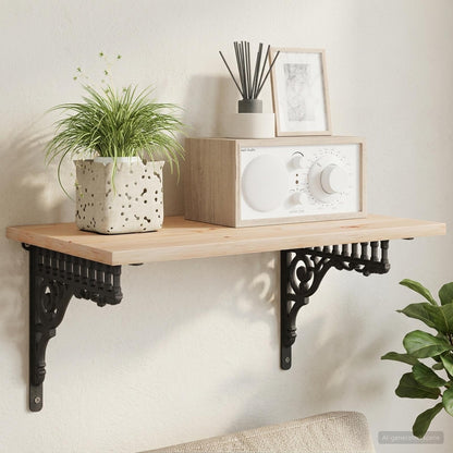 Wall Shelf Brackets 12 pcs Black 27.5 x 23 x 4 cm Steel