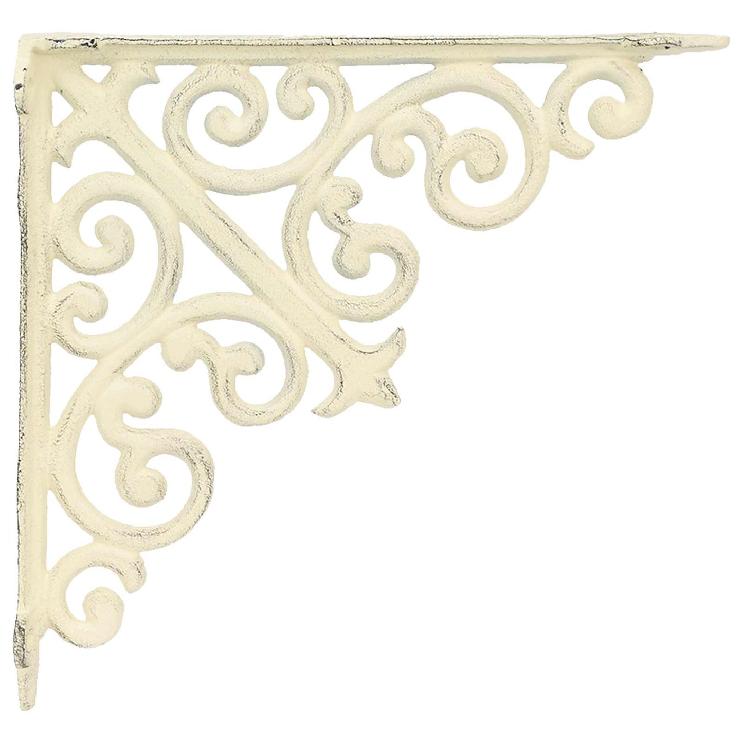 Wall Shelf Brackets 12 pcs Antique White 24 x 24 x 3.5 cm Steel