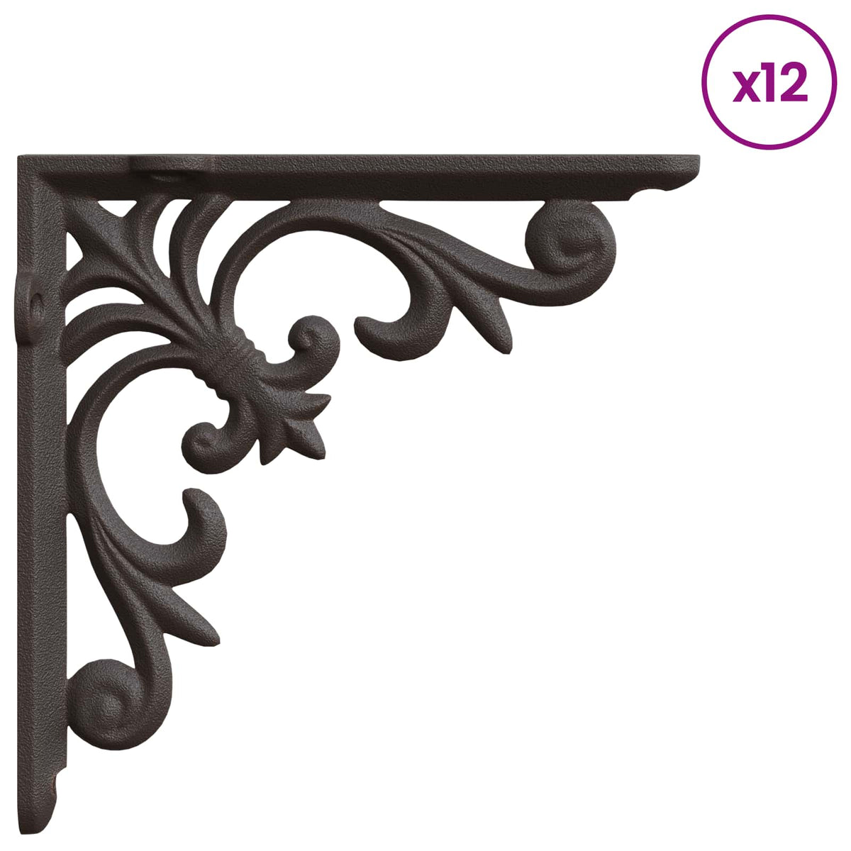 Wall Shelf Brackets 12 pcs Antique Brown 10 x 10 x 2.8 cm Steel