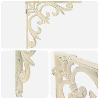 Wall Shelf Brackets 12 pcs Antique White 14.5 x 14.5 x 3 cm