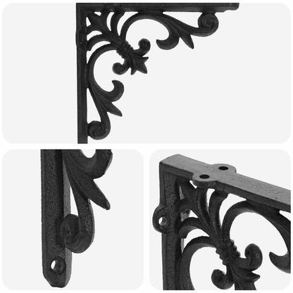 Wall Shelf Brackets 12 pcs Black 14.5 x 14.5 x 3 cm Steel