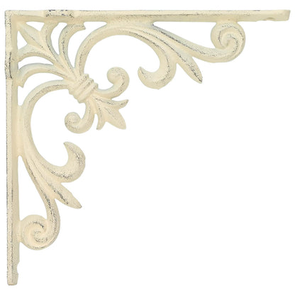Wall Shelf Brackets 12 pcs Antique White 21.5 x 21.5 x 3.5 cm