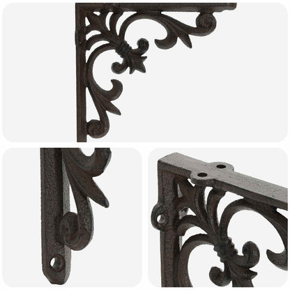 Wall Shelf Brackets 12 pcs Antique Brown 21.5 x 21.5 x 3.5 cm