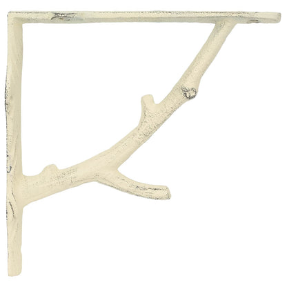 Wall Shelf Brackets 12 pcs Antique White 21.5 x 21.5 x 3.5 cm