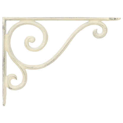 Wall Shelf Brackets 12 pcs Antique White 12 x 14 x 3 cm Steel