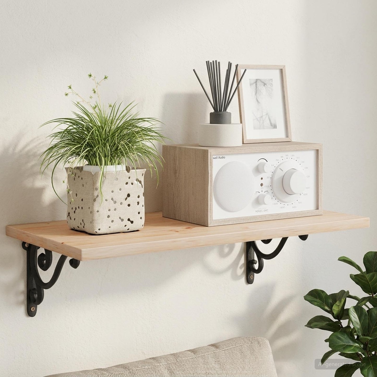 Wall Shelf Brackets 12 pcs Black 12 x 14 x 3 cm Steel