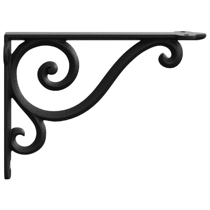 Wall Shelf Brackets 12 pcs Black 12 x 14 x 3 cm Steel