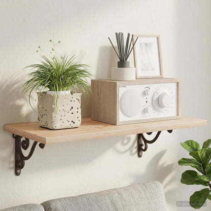 Wall Shelf Brackets 12 pcs Antique Brown 23.5 x 28 x 3.5 cm