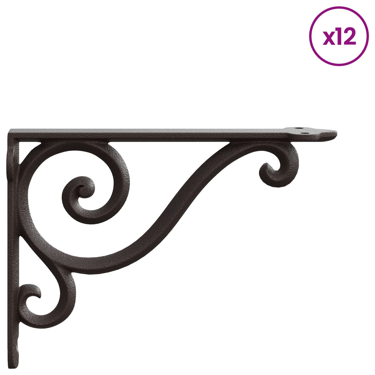 Wall Shelf Brackets 12 pcs Antique Brown 23.5 x 28 x 3.5 cm