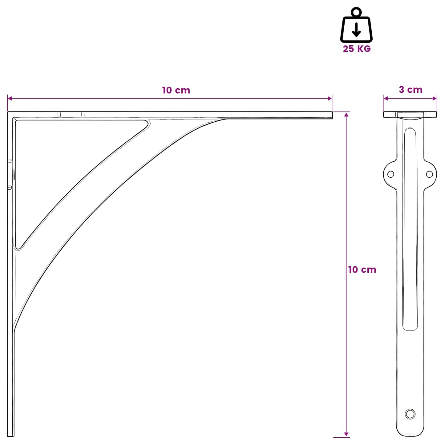 Wall Shelf Brackets 12 pcs Antique Brown 10 x 10 x 3 cm Steel
