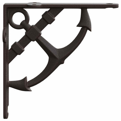 Wall Shelf Brackets 12 pcs Antique Brown 14.5 x 14.5 x 3.5 cm