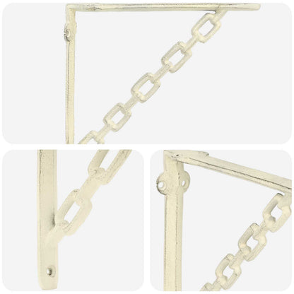 Wall Shelf Brackets 12 pcs Antique White 14.5 x 14.5 x 3 cm
