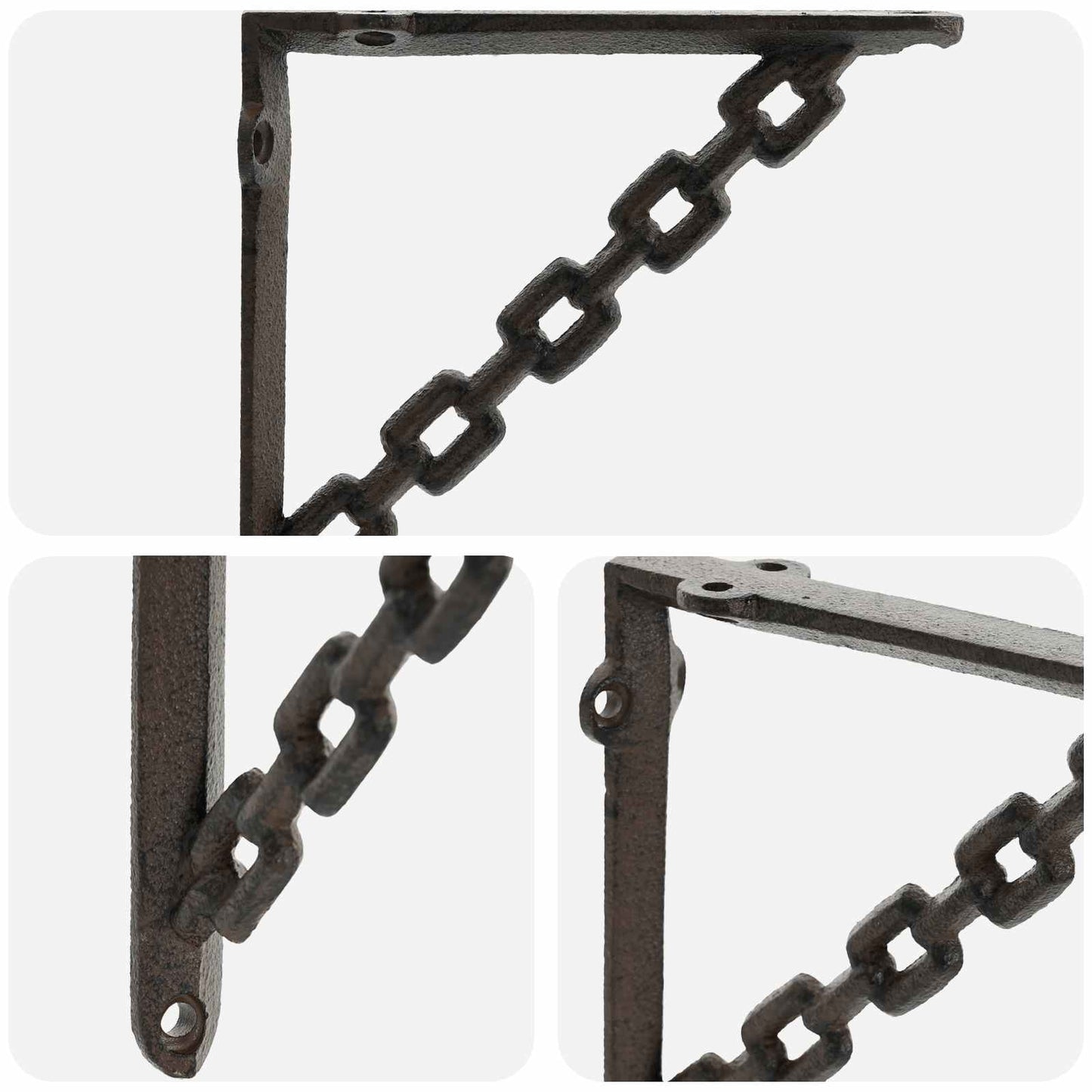 Wall Shelf Brackets 12 pcs Antique Brown 14.5 x 14.5 x 3 cm