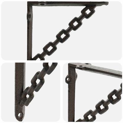 Wall Shelf Brackets 12 pcs Antique Brown 21 x 21 x 3.5 cm Steel