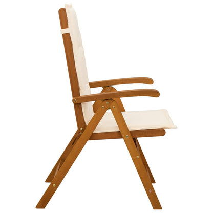 Reclining Garden Chairs 2 pcs Natural Solid Acacia Wood