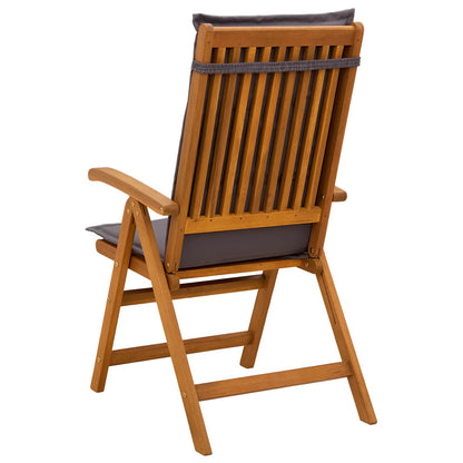 Reclining Garden Chairs 2 pcs Natural Solid Acacia Wood