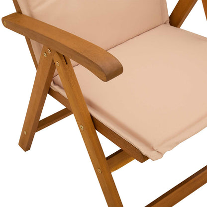Reclining Garden Chairs 2 pcs Natural Solid Acacia Wood